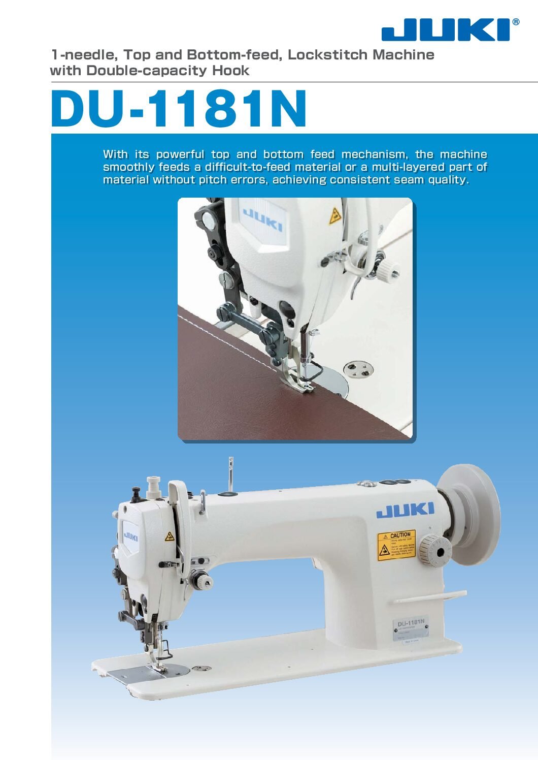 JUKI DU-1181N · Top &amp; Bottom Feed Lockstitch catalogue cover